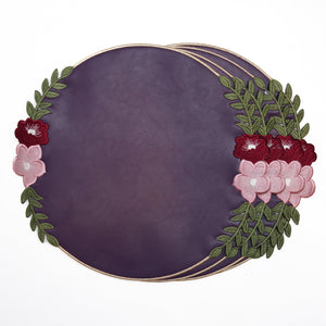 JASMINE PURPLE ORANGE FAUX LEATHER PLACEMAT