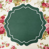 Vista Green Wavy Faux Leather Placemats