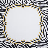 Zeal White Black Gold Square Faux Leather Placemat