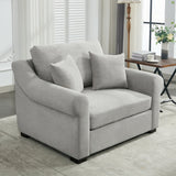 Elicited Upholstered Arm Chair with Wide Armrests and Removable Cushion - Accent Chairs