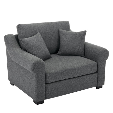 Elicited Upholstered Arm Chair with Wide Armrests and Removable Cushion - Accent Chairs