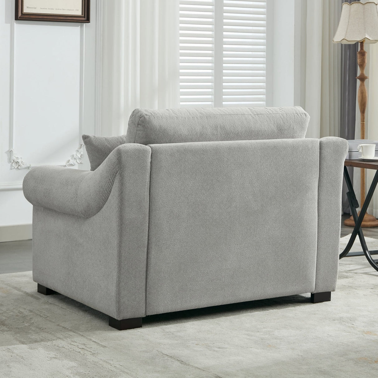 Elicited Upholstered Arm Chair with Wide Armrests and Removable Cushion - Accent Chairs