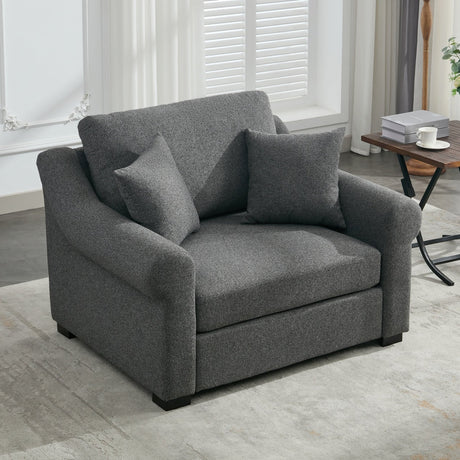 Elicited Upholstered Arm Chair with Wide Armrests and Removable Cushion - Accent Chairs
