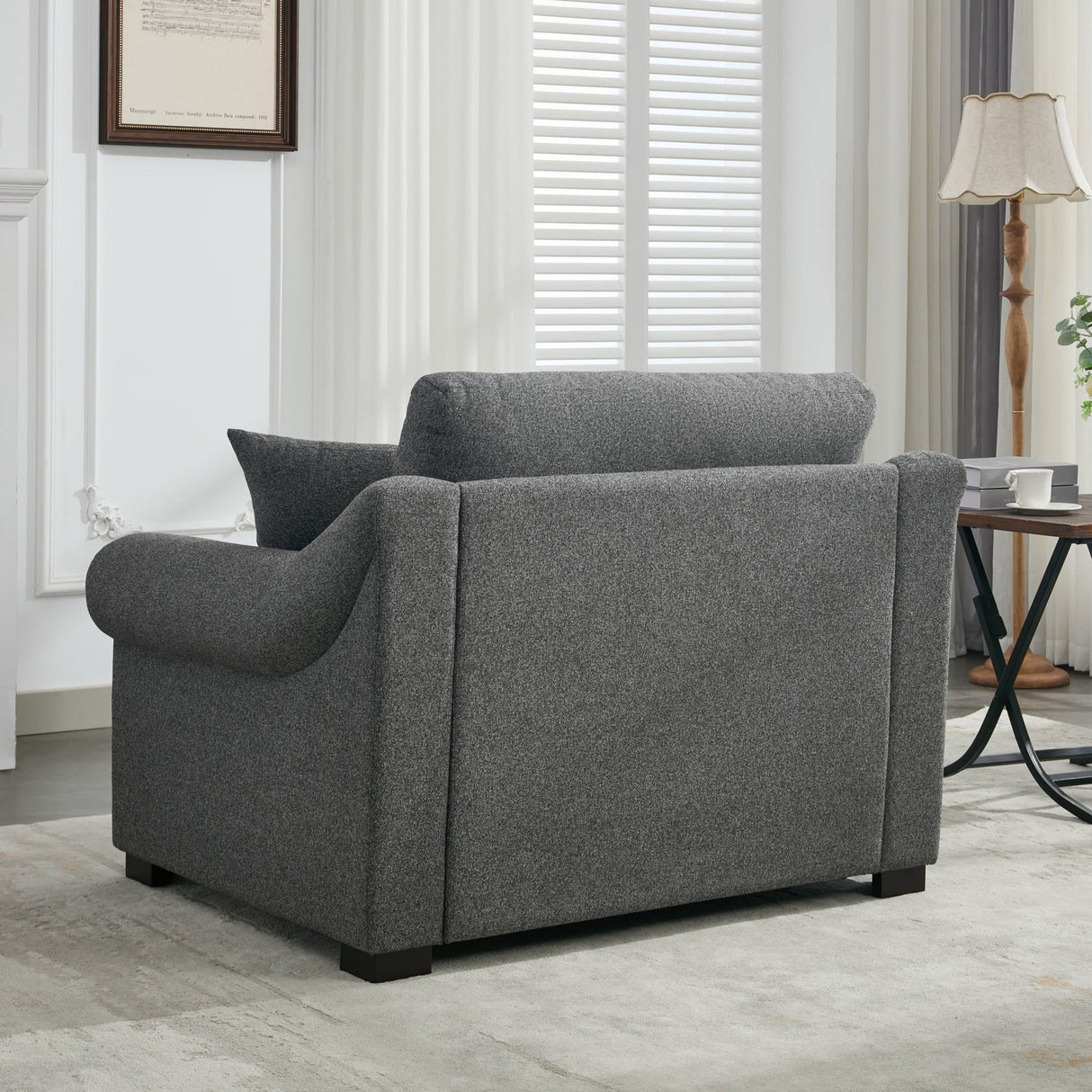 Elicited Upholstered Arm Chair with Wide Armrests and Removable Cushion - Accent Chairs