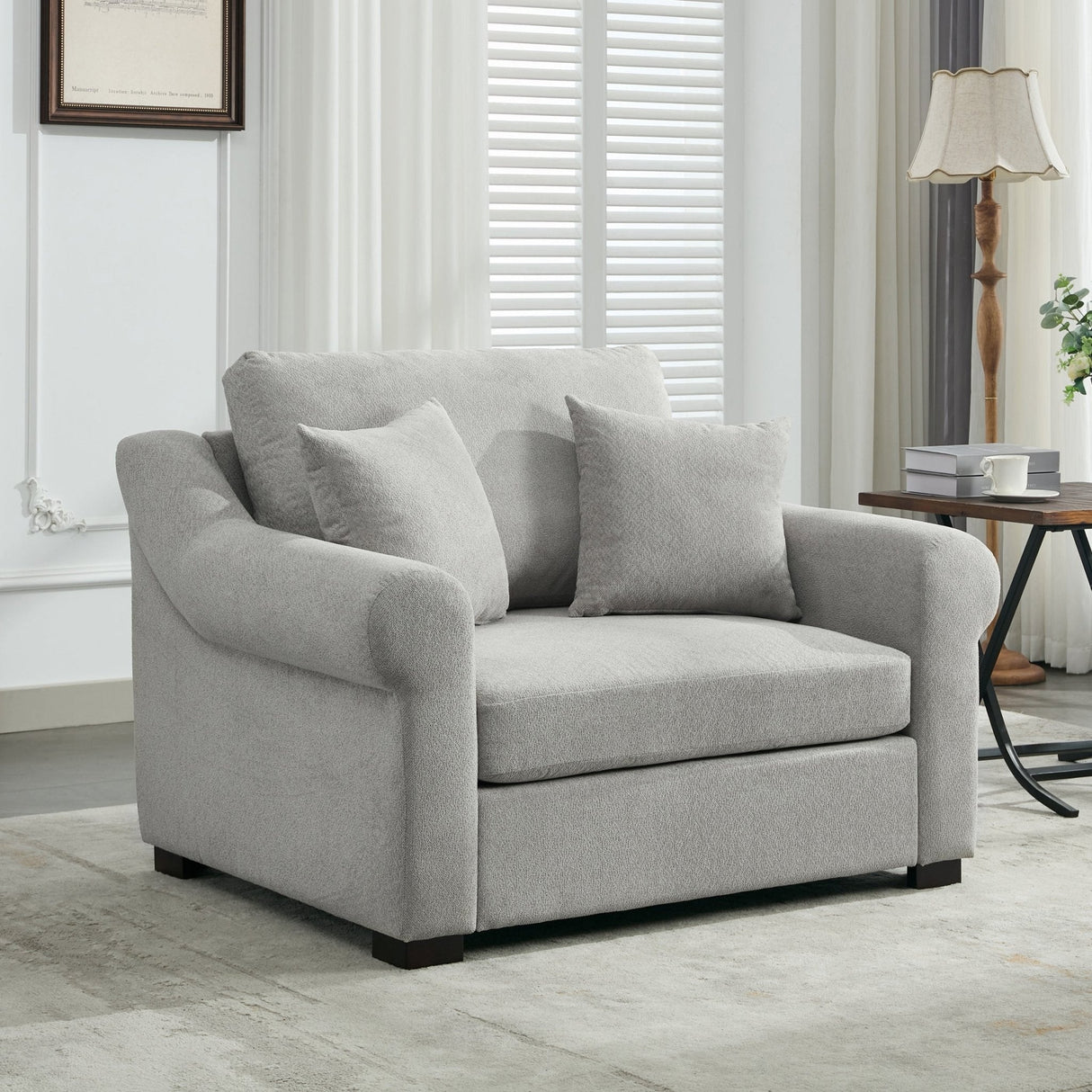 Elicited Upholstered Arm Chair with Wide Armrests and Removable Cushion - Accent Chairs