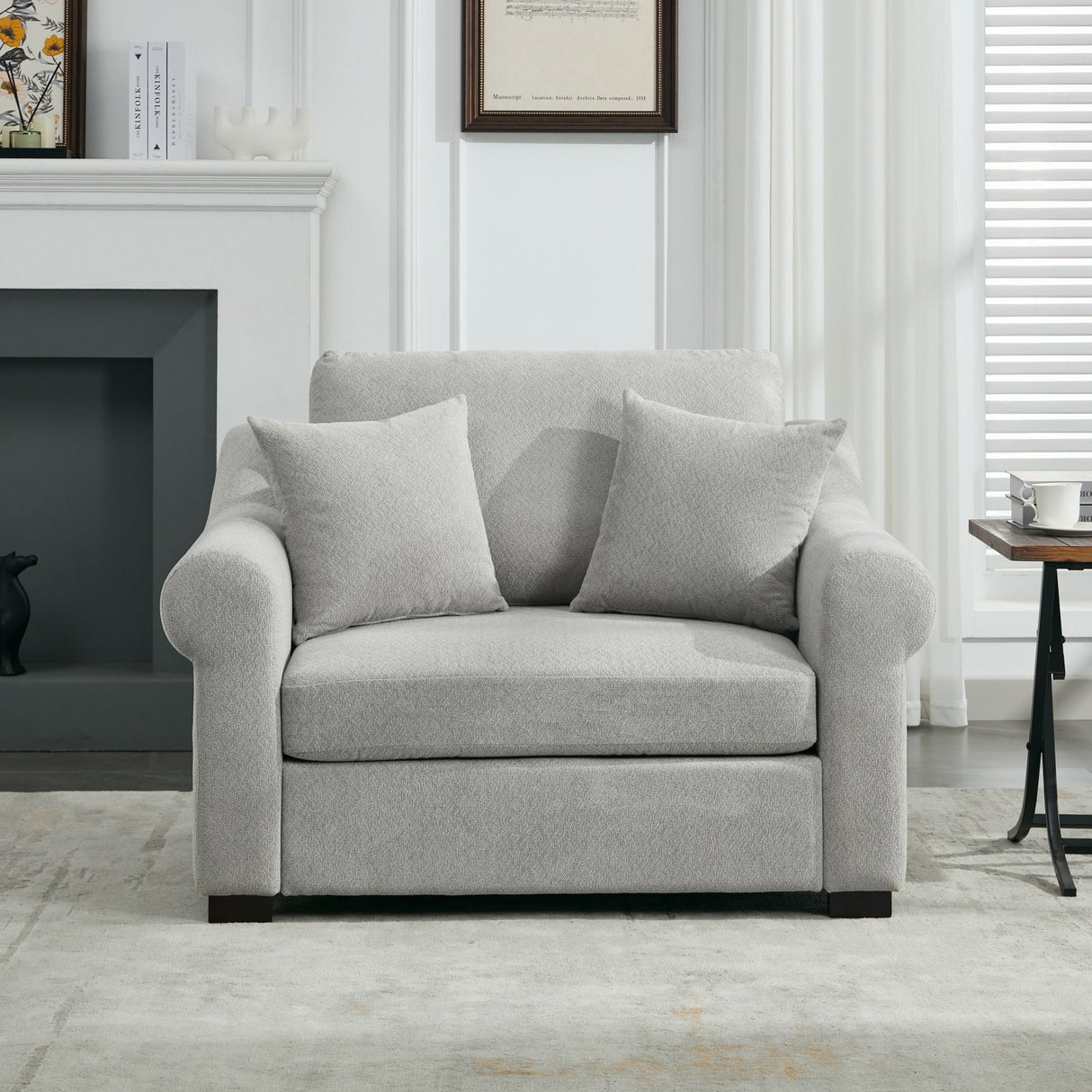 Elicited Upholstered Arm Chair with Wide Armrests and Removable Cushion - Accent Chairs