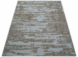 Ella Custom Made Abstract Brown And Ivory Hand Tufted wool rug