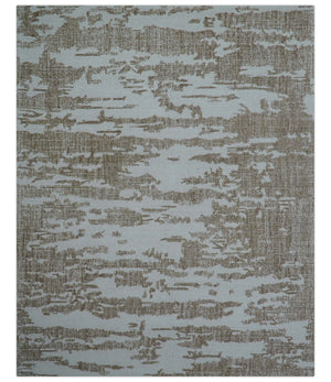 Ella Custom Made Abstract Brown And Ivory Hand Tufted wool rug