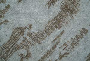 Ella Custom Made Abstract Brown And Ivory Hand Tufted wool rug