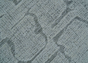 Ella Custom Made Contemporary Gray And Ivory Hand Tufted wool rug