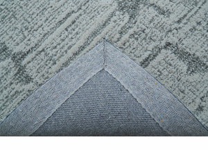 Ella Custom Made Contemporary Gray And Ivory Hand Tufted wool rug
