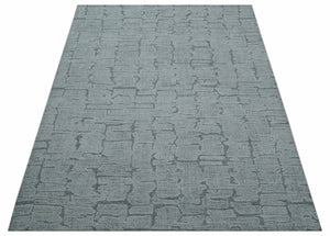 Ella Custom Made Contemporary Gray And Ivory Hand Tufted wool rug