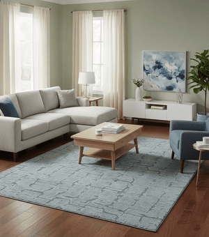 Ella Custom Made Contemporary Gray And Ivory Hand Tufted wool rug