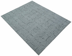 Ella Custom Made Contemporary Gray And Ivory Hand Tufted wool rug