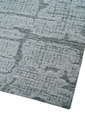 Ella Custom Made Contemporary Gray And Ivory Hand Tufted wool rug