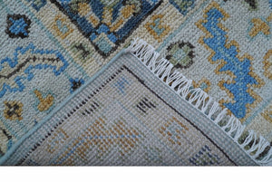 Ellie Blue And Beige Turkish Design Hand Knotted Wool Rug