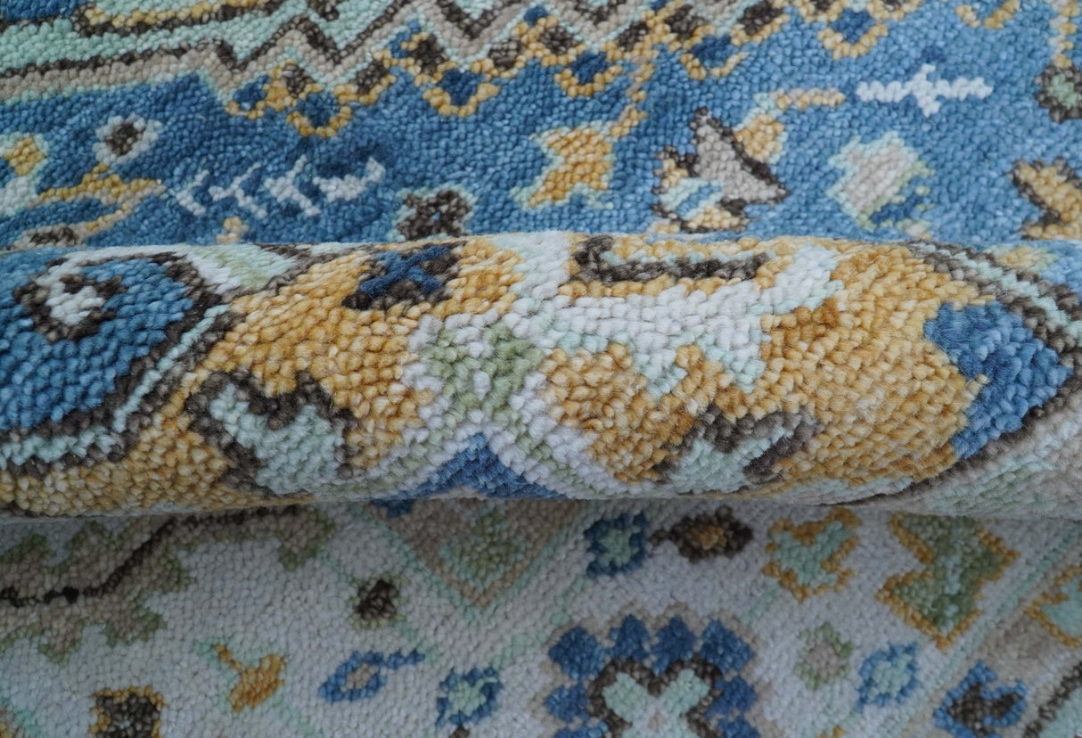 Ellie Hand Knotted Light Green And Ivory Turkish Design Wool Rug