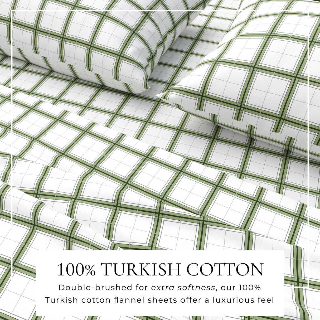 Turkish Cotton Flannel Sheet Set - Plaid & Stripe Collection