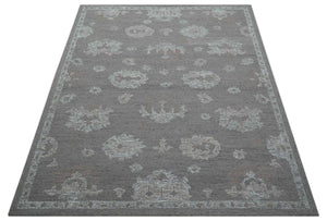 Elvin Custom Made Traditional Oushak Gray Hand Tufted wool rug