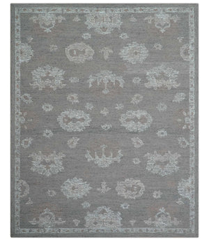 Elvin Custom Made Traditional Oushak Gray Hand Tufted wool rug