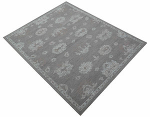 Elvin Custom Made Traditional Oushak Gray Hand Tufted wool rug