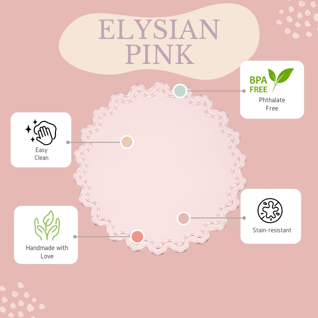 ELYSIAN PINK FAUX LEATHER PLACEMAT (Set Of 4)