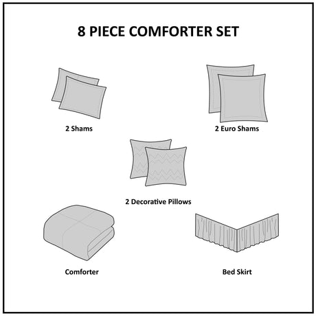 Embroidered 8 piece comforter set - Tuesday Morning - Quilts & Comforters