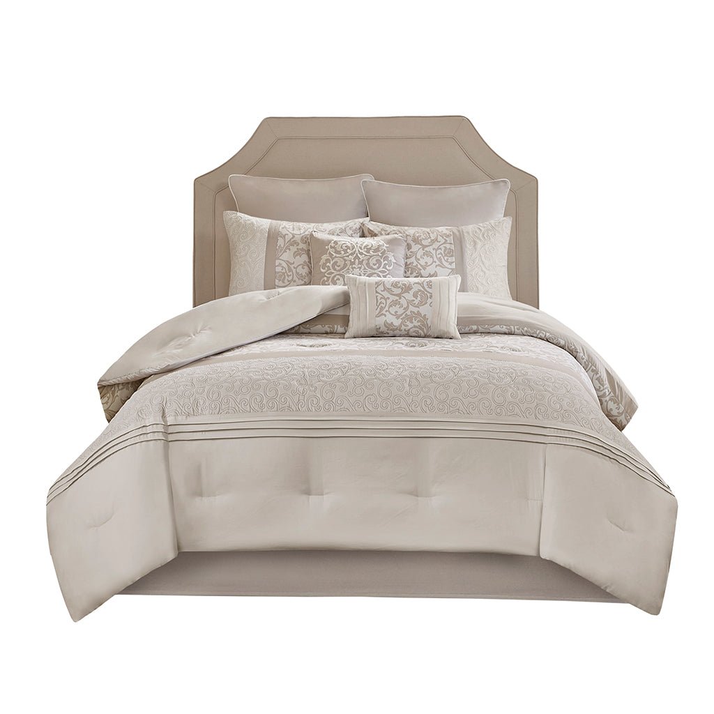 Embroidered 8 piece comforter set - Tuesday Morning - Quilts & Comforters