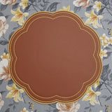 Nurture Brown Gold Scalloped Faux Leather Placemat