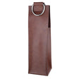 Brown-faux-leather-single-bottle-wine-tote-by-viski®-Wine-Bottle-Holders