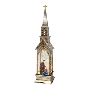 Lighted Church Waterglobe -  Holy Family