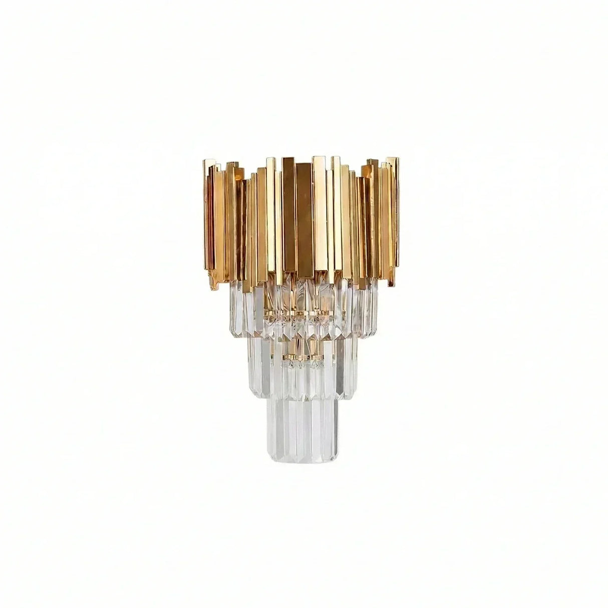 Art Deco Crystal Wall Sconce Gold Chrome – Empire Style E12 Dimmable Wall Light