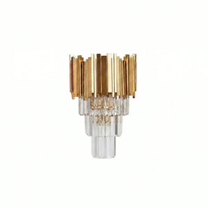 Art Deco Crystal Wall Sconce Gold Chrome – Empire Style E12 Dimmable Wall Light