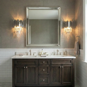 Art Deco Crystal Wall Sconce Gold Chrome – Empire Style E12 Dimmable Wall Light