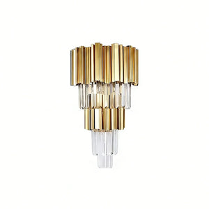 Art Deco Crystal Wall Sconce Gold Chrome – Empire Style E12 Dimmable Wall Light
