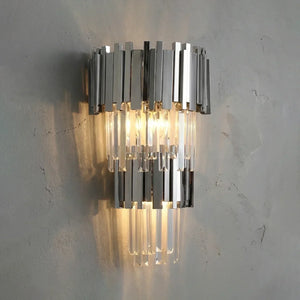 Art Deco Crystal Wall Sconce Gold Chrome – Empire Style E12 Dimmable Wall Light