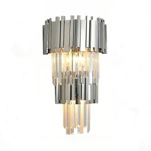 Art Deco Crystal Wall Sconce Gold Chrome – Empire Style E12 Dimmable Wall Light