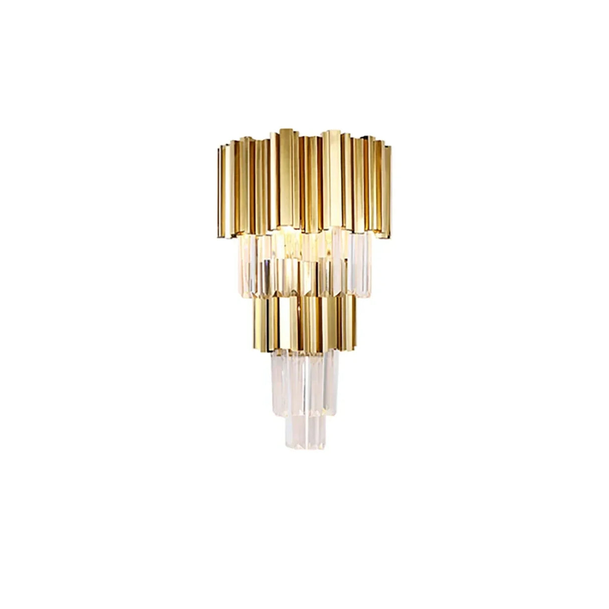 Art Deco Crystal Wall Sconce Gold Chrome – Empire Style E12 Dimmable Wall Light