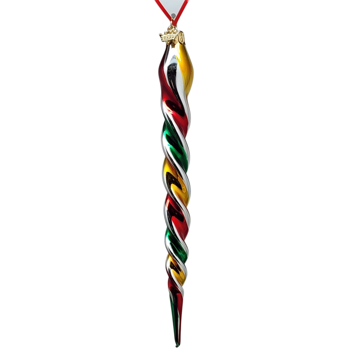 Rainbow Twister Glass Icicle -