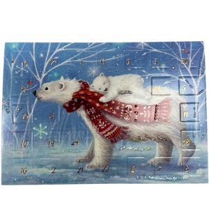 Polar Bear Cozy Joy Advent Miniature Calendar Card