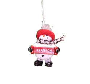 Cozy Snowman Ornament (Letters A - F) -