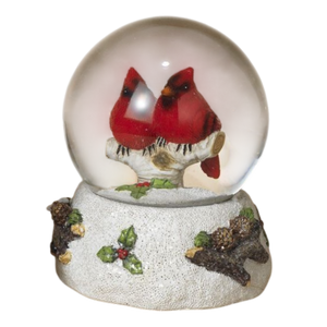 Cardinals on a Branch Water Globe - 5 Inch