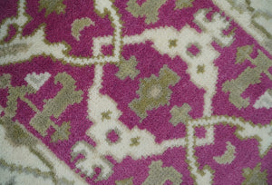 Entryway 2x3 Pink and Ivory Hand Knotted Oriental Oushak  Wool Area Rug