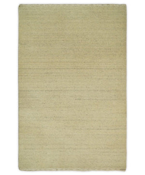 Runner Solid Beige Natural Farmhouse Wool Hand Woven Rug