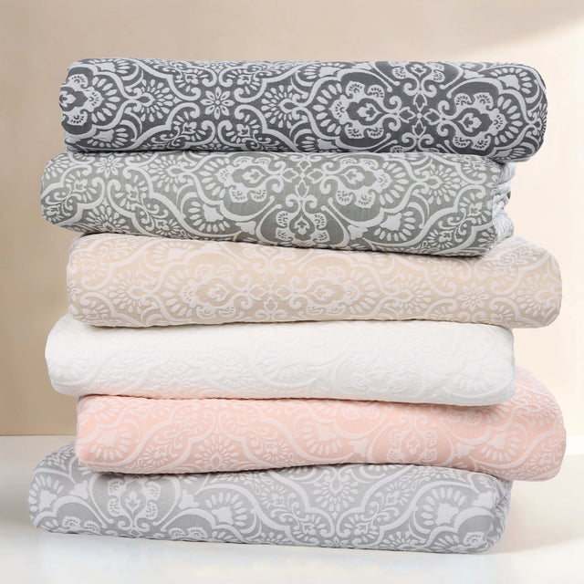 Enzy Medium Weight Floral Matelasse 3 Piece Bedspread Pillow Sham Set - Bedspread by Superior Brand