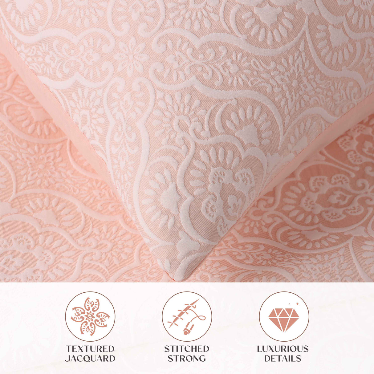 Enzy Medium Weight Floral Matelasse 3 Piece Bedspread Pillow Sham Set - Bedspread by Superior Brand