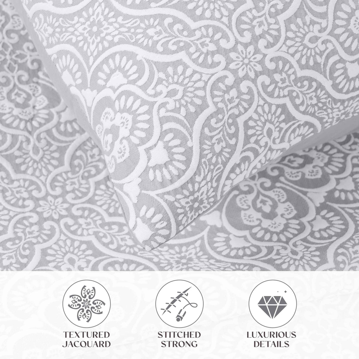 Enzy Medium Weight Floral Matelasse 3 Piece Bedspread Pillow Sham Set - Bedspread by Superior Brand