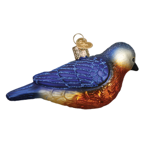Western Bluebird  Glass Ornament