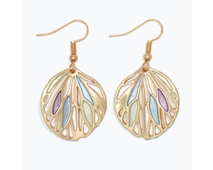 Pastel Wing Medallion Earrings