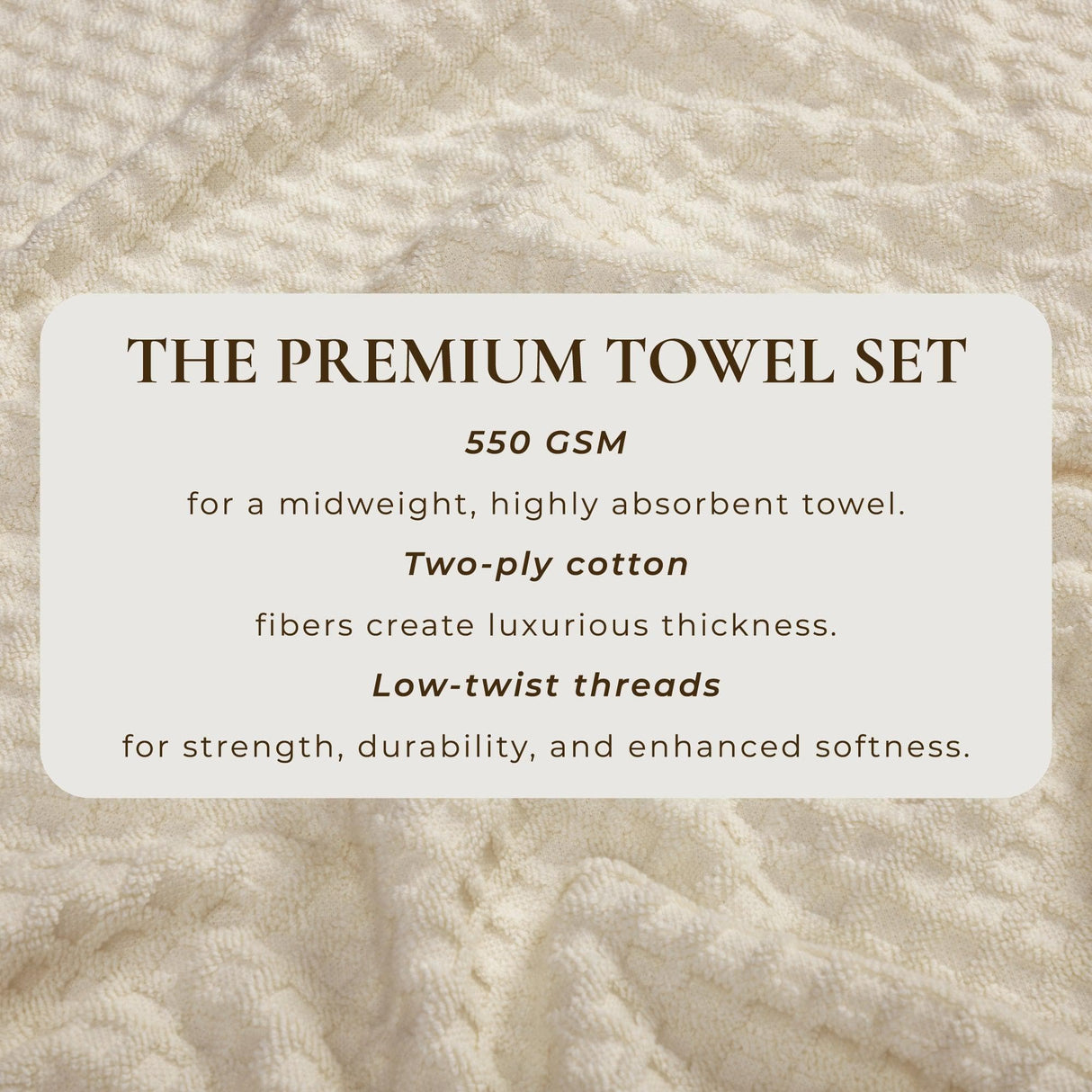 Cotton diamond waffle weave bath towel set - grayson collection